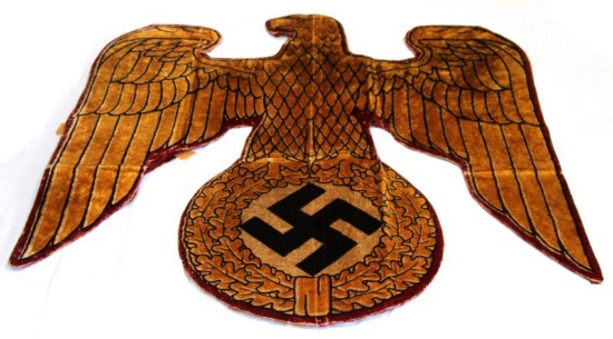 LARGE GERMAN WWII REICHSTAG GOLDEN TEXTILE EAGLE