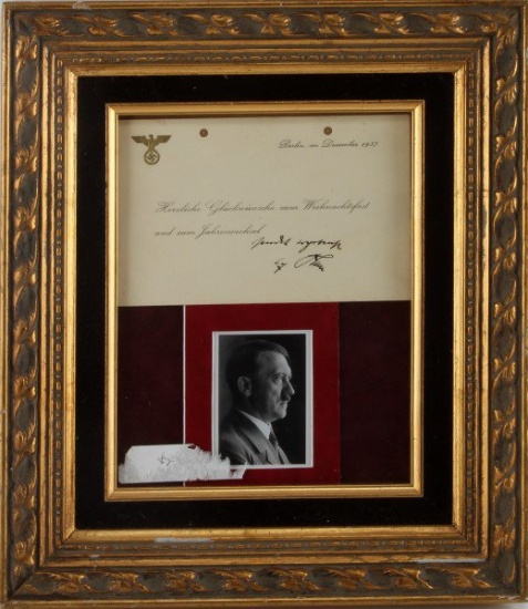 ADOLF HITLER SIGNED AUTOGRAPHED CHRISTMAS CARD PSA