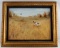 HUNTING DOG FLUSHING OUT PHEASANTS OIL PAINTING