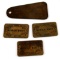 4 ANTIQUE CORPSE TAGS WELLS FARGO INDIAN AFFAIRS