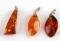 3 AMBER AND SILVER PENDANT LOT