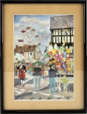 GEOFF ACKROYD SIGNED LITHOGRAPH NEWENT FAIR