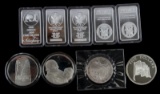.999 SILVER BAR ROUNDS AND COIN LOT