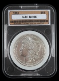 1883 UNC MINT STATE MORGAN SILVER DOLLAR COIN