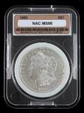 1880 UNC MINT STATE MORGAN SILVER DOLLAR COIN