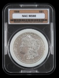 1889 UNC MINT STATE MORGAN SILVER DOLLAR COIN