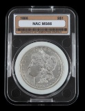 1886 UNC MINT STATE MORGAN SILVER DOLLAR COIN