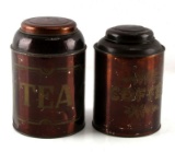 VINTAGE ALUMINUM COFFEE AND TEA CANISTER LOT