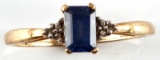 TANZANITE AND 10 KT YELLOW GOLD RING SIZE 7.5