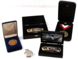 US PATRIOTIC KNIFE MEDAL AND POCKET WATCH LOT OF 5