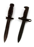 2 US WWII BAYONETS M1905 E1 SPEAR POINT & M4