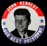 JOHN F KENNEDY PRESIDENTIAL CAMPAIGN BUTTON LARGE