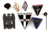 LOT OF 8 GERMAN WWII PINS SS HITLER JUGEND MORE