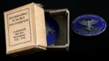2 GERMAN WWII 1938 NSFK GLIDER KORPS BADGES W BOX