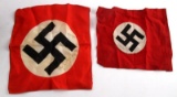 2 GERMAN WWII SMALL THIRD REICH FLAGS