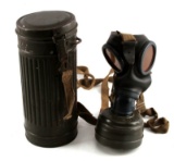 WWII GERMAN WEHRMACHT GAS MASK AND CANISTER