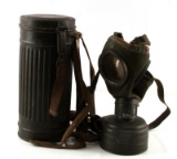 WWII GERMAN WEHRMACHT GAS MASK AND CANISTER