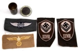 GERMAN WWII 4 PATCHES SILVER SHOT GLASS BADGE