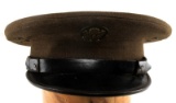 US WWII ENLISTED VISOR CAP WITH CHIN STRAP