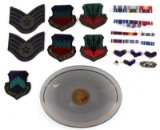 LOT OF MIXED USAF MEDALS PATCHES MEMORABILIA RIBBO