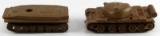 GROUP OF 2 POST WWII ERA MODEL ACETATE TOY TANKS