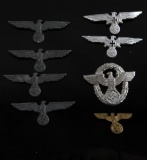 8 GERMAN WWII THIRD RECIH CAP EAGLES 4 VARIENTS
