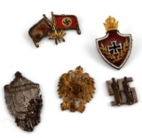 5 ASSORTED GERMAN WWII THIRD REICH PIN LOT