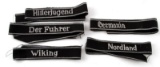 5 GERMAN WWII WAFFEN SS DIVISION CUFF TITLES