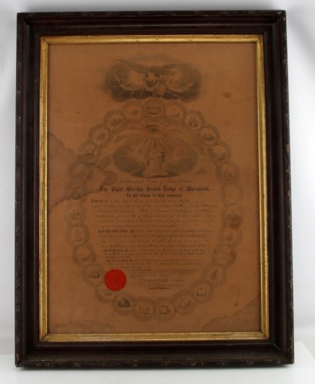 GRAND MASONIC LODGE ESTABLISHMENT SEAL DATED 1820