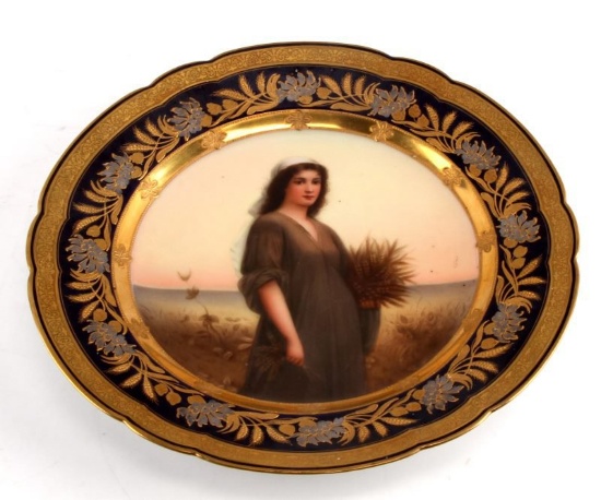 ROYAL VIENNA PORTRAIT PLATE TITLED RUTH