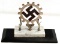 WWII GERMAN THIRD REICH COGGED SWASTIKA  DESK ITEM