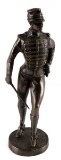 19TH CENTURY FRENCH OFFICER 14 INCH TALL BRONZE
