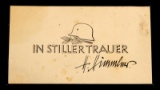 WWII GERMAN THIRD REICH SS CARD HIMMLER SIGNATURE