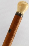 19TH CENTURY IVORY TOP SWORD DAGGER CANE STICK