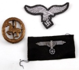 GERMAN THIRD REICH WWII GERMAN PATCH AND BADGE LOT