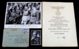 WWII GERMAN THIRD REICH COMMENDATION DOCUMENT LOT