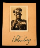 WWII GERMANY VON BLOMBARG AUTOGRAPHED PHOTO