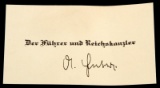 DR JOSEF GOEBBELS SIGNED DER FUHRER CARD