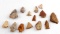 SMALL LOT OF 14 ARROWHEAD POINTS & PIECES FLORIDA