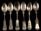 MIXED SET OF 6 COIN SILVER TEA SPOONS ST LOUIS