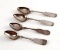 4 ANTIQUE COIN SILVER TEA SPOONS W. PITKIN MORE