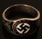 GERMAN WWII THIRD REICH NSDAP HITLER SILVER RING