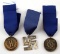 3 GERMAN WWII SS LONG SERVICE MEDALS