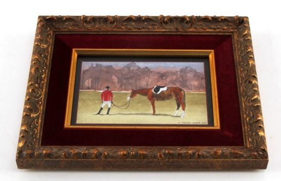 J RANDY SMITH EQUESTRIAN WATERCOLOR PAINTING