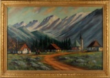 RENE PIERRE FRENCH ALPS OIL ON CANVAS PAINTING