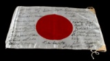 WWII JAPANESE SIGNED MEATBALL FLAG SOLDIERS