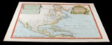 VINTAGE REPRO MAP NORTH AMERICA IN 1700 BY DELISLE