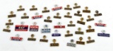 37 VINTAGE PRESIDENTIAL CAMPAIGN LAPEL PIN LOT
