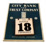 VINTAGE CITY BANK TRUST COMPANY LA CALENDAR SIGN