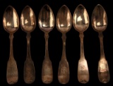 SET OF 6 COIN SILVER COFFEE SPOONS JG MAREE TN
